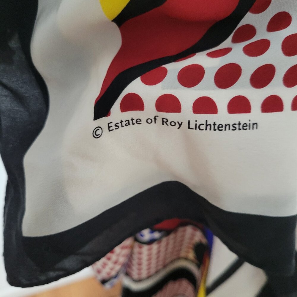 Vintage 100% Silk Lichtenstein Print Scarf Made in Italy - Picture 4 of 5